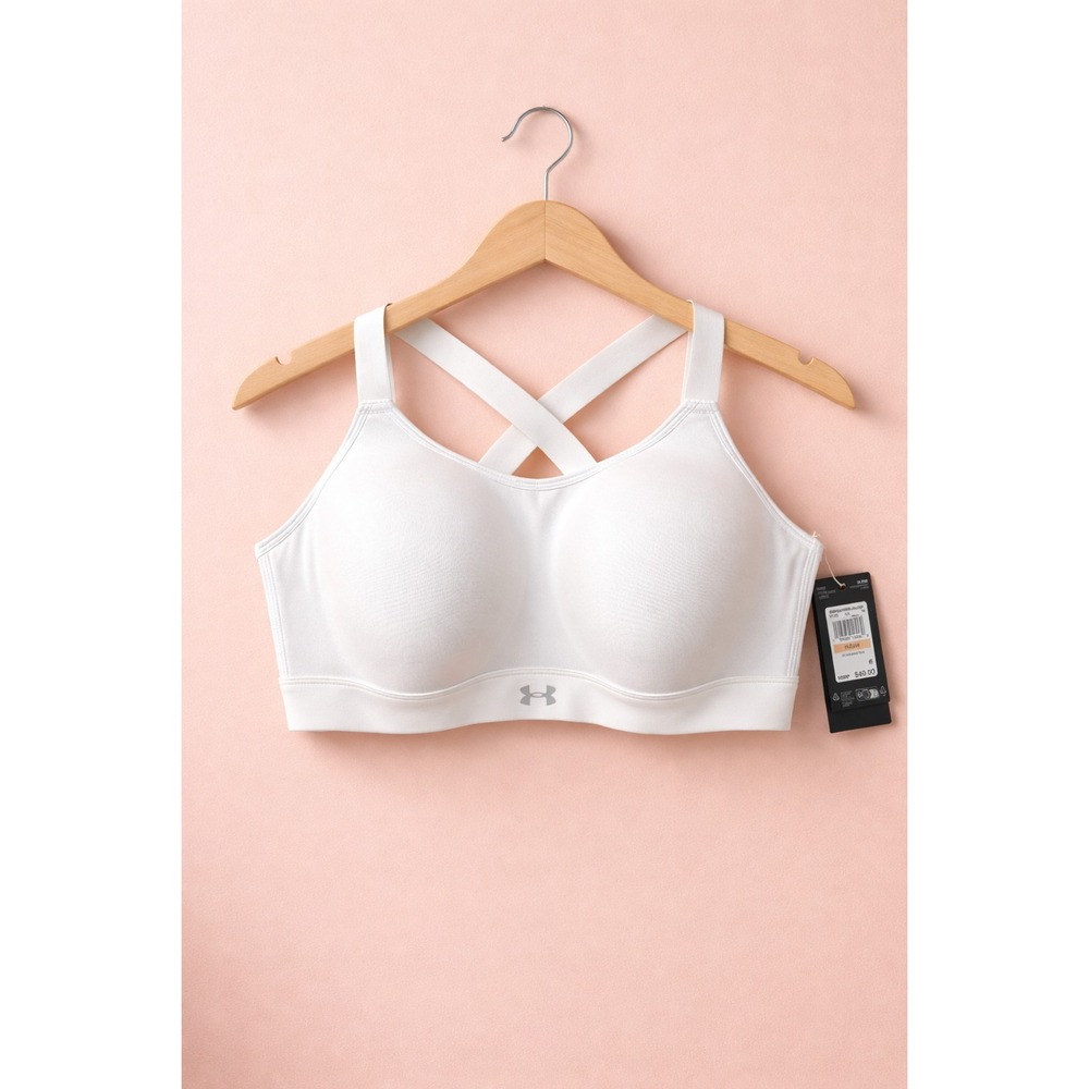 Under Armour White Crisscross High-Support Sports Bra